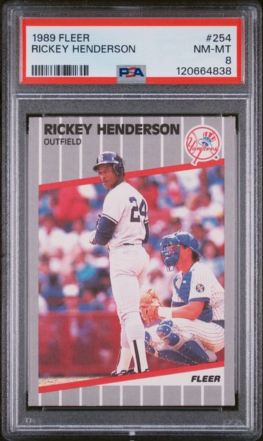 Ricky Henderson 1989 Fleer #254 PSA 8