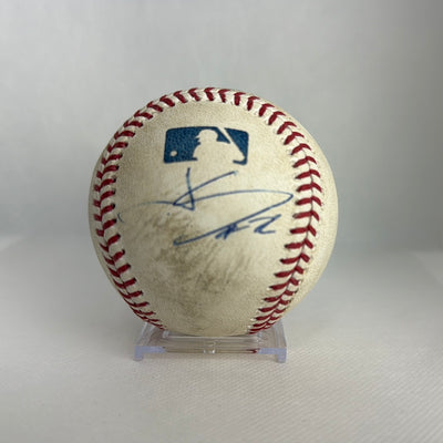 Juan Soto Autographed MLB Game Used Single Career Hit 10 05/29/18