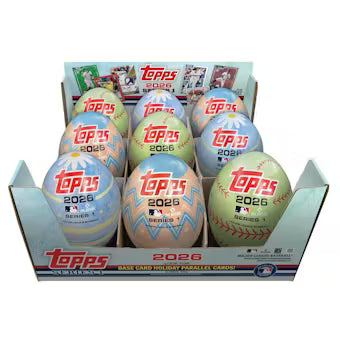 Topps Retail Display 2026 Topps Baseball Series 1 Easter Egg Retail Tin 9 Tin Display Box ...