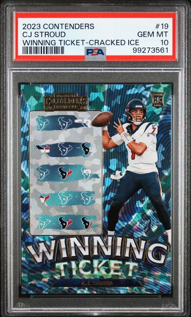 CJ Stroud 2023 Panini Contenders Winning Ticket Cracked Ice rc #'d 13/25 PSA 10