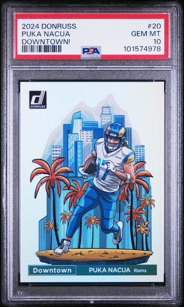 Puka Nacua 2024 Panini Donruss Downtown PSA 10