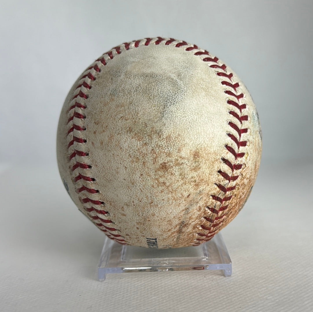 Pete Alonso Autographed MLB Game Used Double Career Hit 18 Double 7 04/13/19