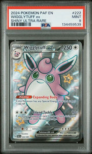 Wigglytuff EX Pokémon Paldean Fates Shiny Ultra Rare #222/091 PSA 9