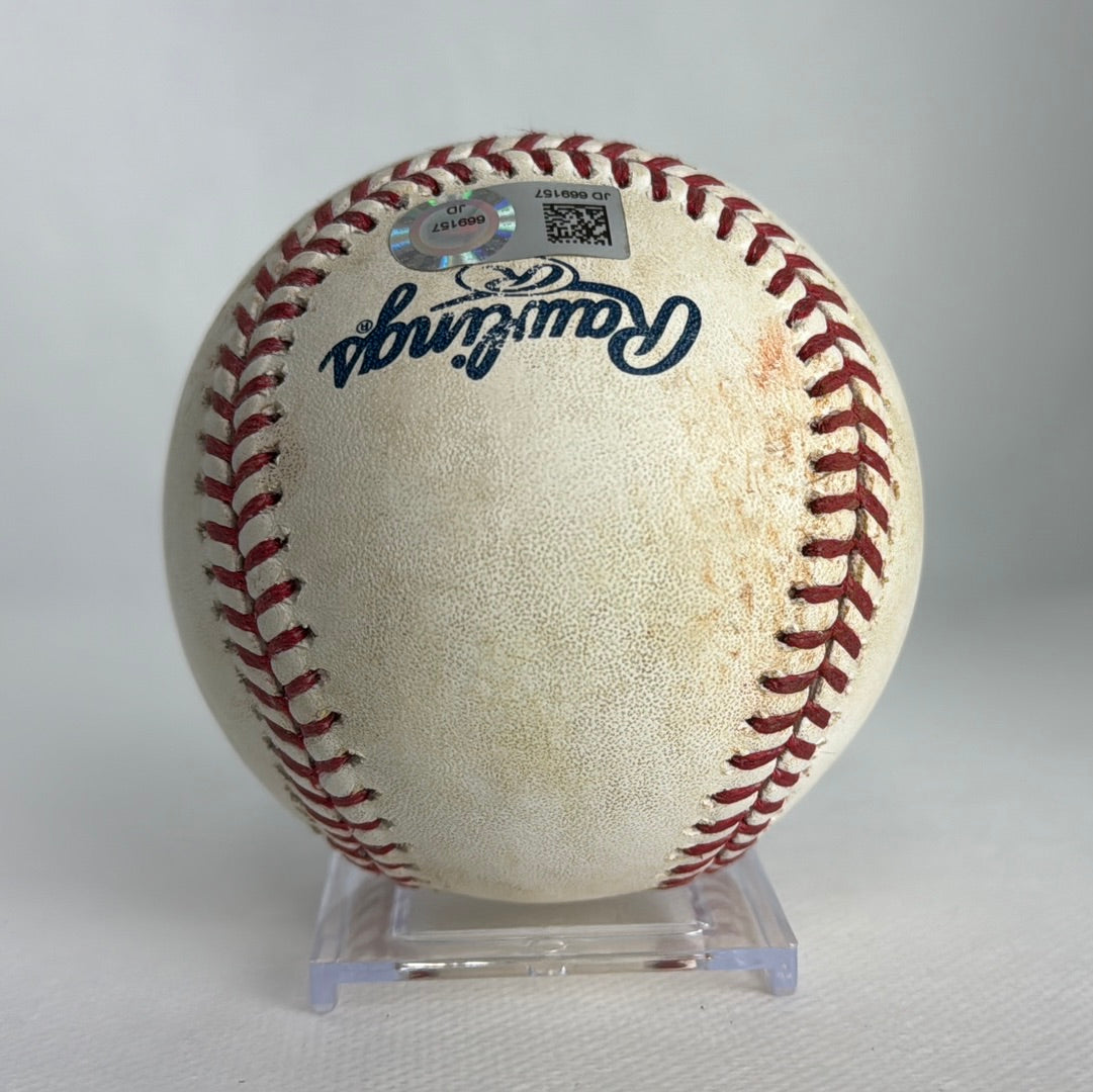 Austin Riley MLB Game Used Single Career Hit 21 05/29/19