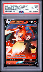 Lance's Charizard V Pokémon Celebrations Collection Promo #SWSH133 PSA 8