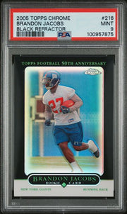 Brandon Jacobs 2005 Topps Chrome Black Refractor #'d 52/100 PSA 9