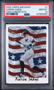 Aaron Judge 2025 Topps Archives 1995 Cyberstats PSA 10