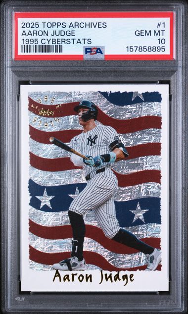 Aaron Judge 2025 Topps Archives 1995 Cyberstats PSA 10
