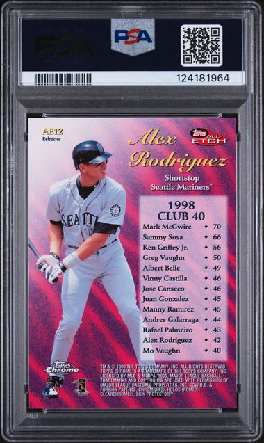 Alex Rodriguez 1999 Topps Chrome All-Etch Refractor PSA 9
