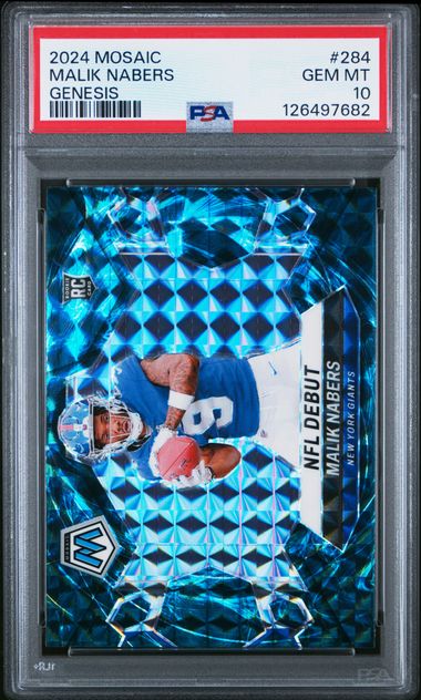 Malik Nabers 2024 Mosaic Genesis SP PSA 10 RC