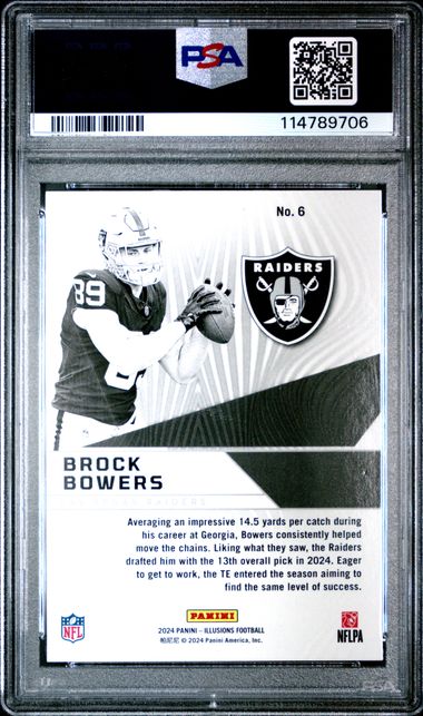 Brock Bowers 2024 Panini Illusions Amazing RC PSA 10