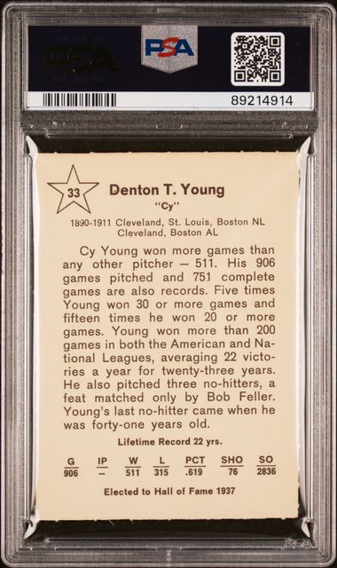 Cy Young 1961 Golden Press #33 PSA 7