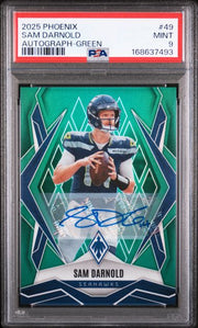 Sam Darnold 2025 Phoenix Autograph Green #'d 12/25 PSA 9