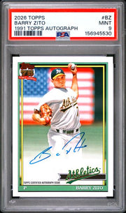 Barry Zito 2026 Topps Series 1 1991 Topps Autograph PSA 9