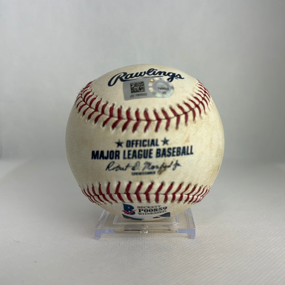 Juan Soto Autographed MLB Game Used Double Career Hit 154 Double 33 05/19/19