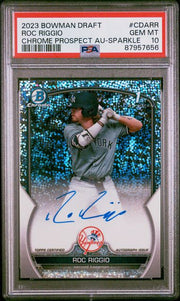 Roc Riggio 2023 Bowman Draft 1st Bowman Autograph Sparkle #'d 18/71 PSA 10