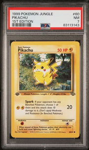 Pikachu 1999 Pokemon Jungle 1st Edition non-holo #60/64 PSA 7