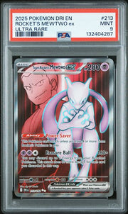 Team Rocket's Mewtwo ex Pokémon Destined Rivals Ultra Rare #213/182 PSA 9