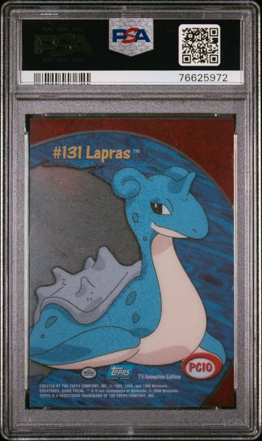 Lapras 2000 Topps Pokemon TV Animation - Clear PSA 9