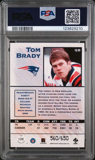 Tom Brady 2000 Pacific Private Stock Retail Rookie 