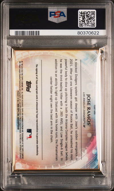 Jose Ramos 2022 Bowman Transcendent autograph gold #'d 17/20 PSA 9