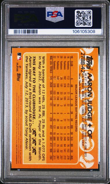 Aaron Judge 2023 Topps 1988 Topps PSA 10