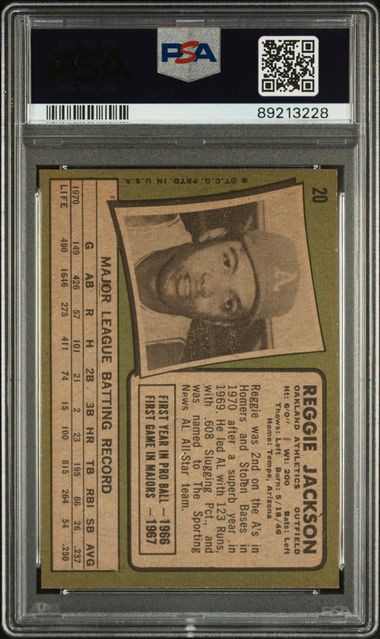 Reggie Jackson 1971 Topps #20 PSA 6