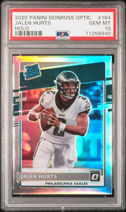 Jalen Hurts 2020 Panini Donruss Optic holo rookie card PSA 10