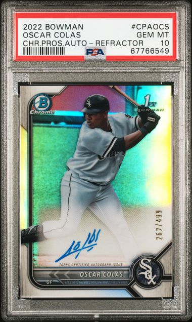 Oscar Colas 2022 Bowman 1st Bowman Chrome Refractor Autograph 