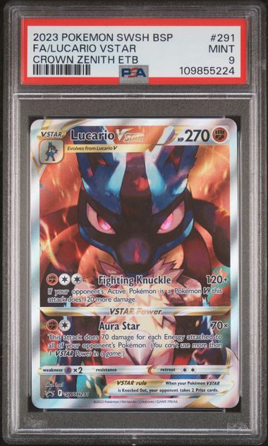 Lucario Vstar Pokémon Black Star Promo #SWSH291 PSA 9