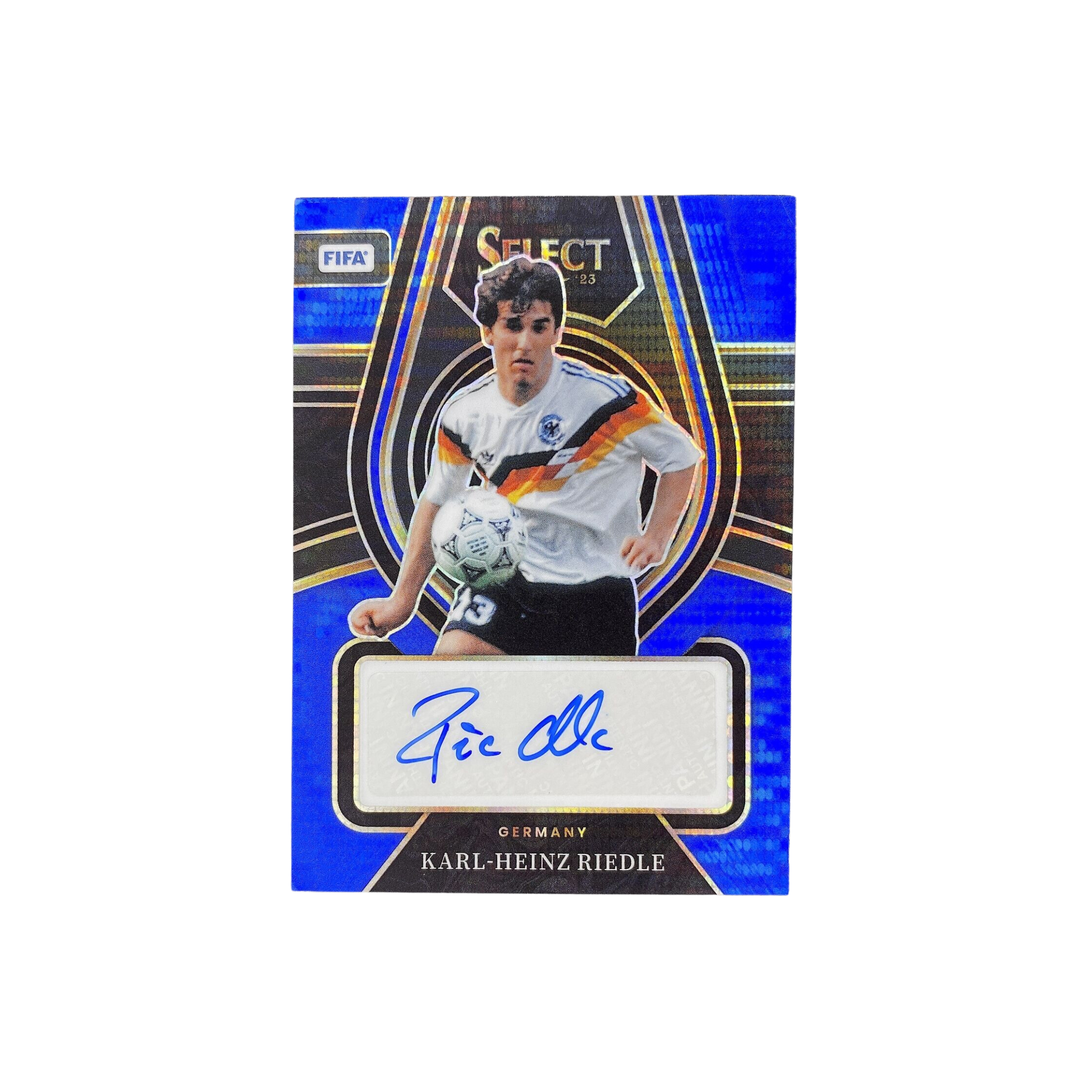 Karl-Heinz Riedle Blue Pulsar Prizm Auto 2022-23 Panini Select FIFA
