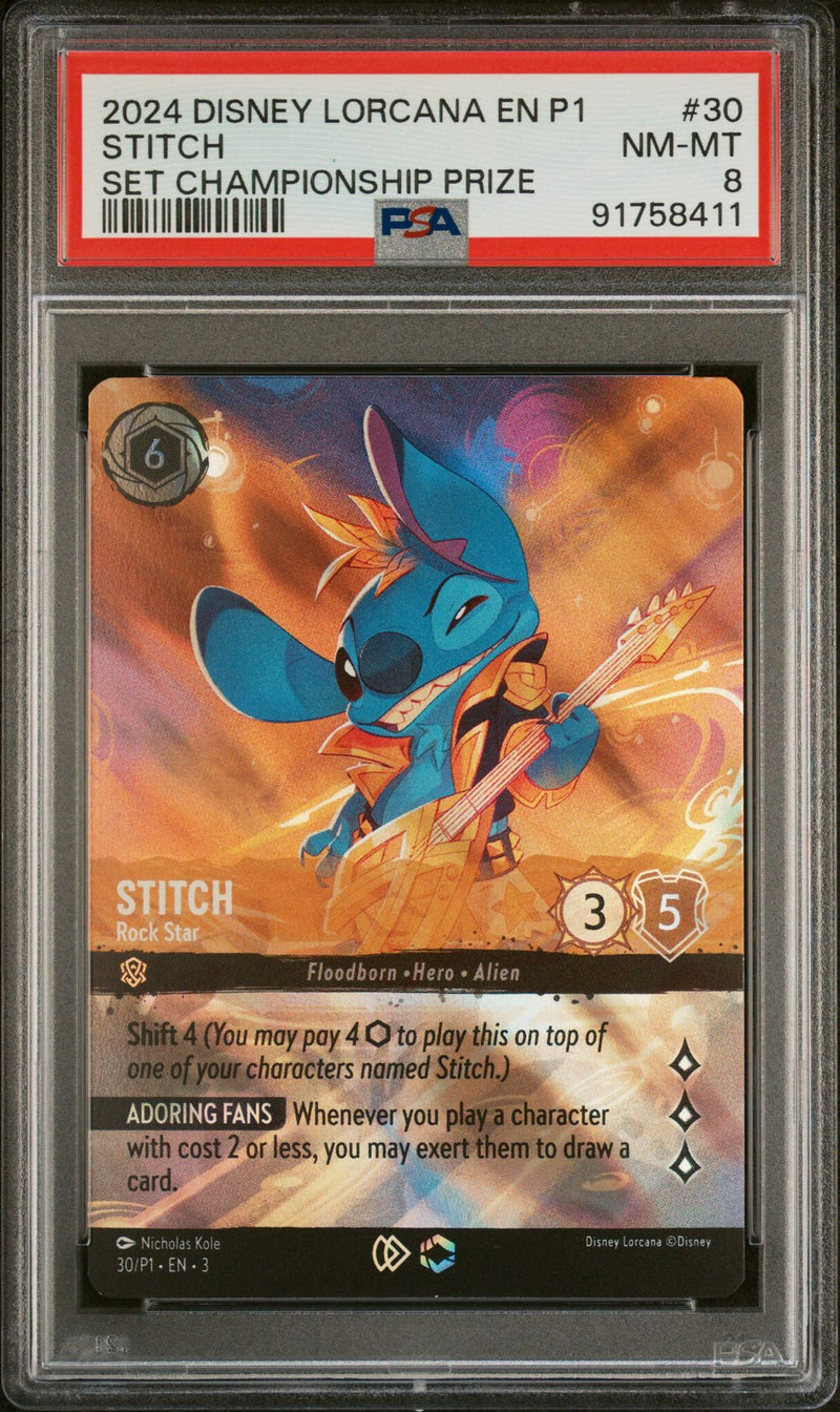 Stitch 2024 Disney Lorcana Set Championship Prize PSA 8