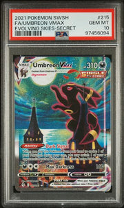 Umbreon VMAX Full Art 2021 Pokémon Evolving Skies Secret rare #215/203 PSA 10