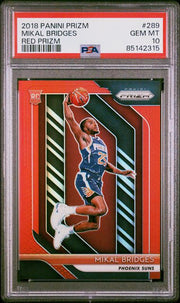 Mikal Birdges 2018 Panini Prizm Red prizm RC #'d 143/299 PSA 10
