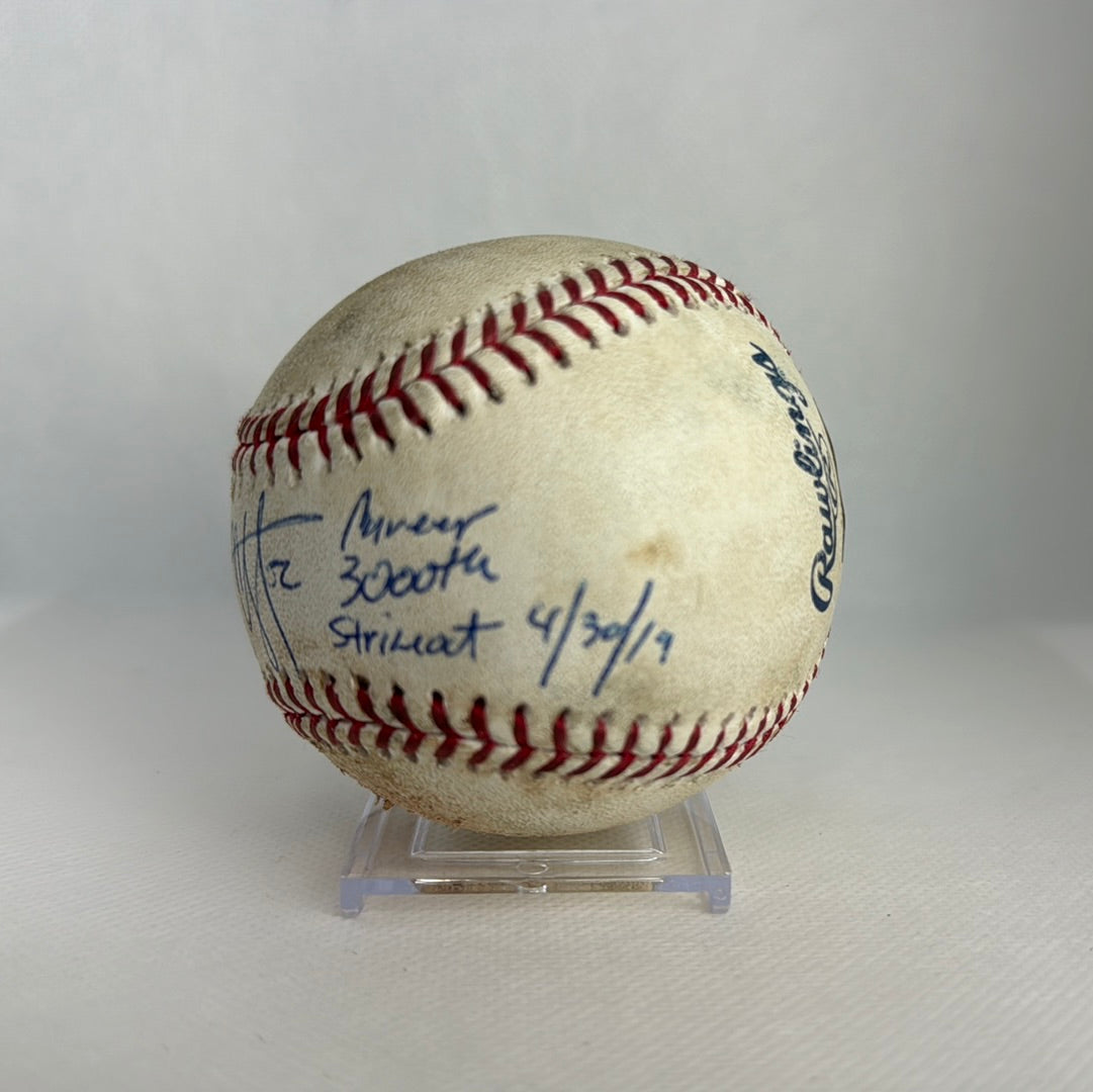 CC Sabathia Autographed MLB Game Used From 3,000K Game At Bat 04/30/19