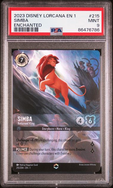 Simba Enchanted 2023 Disney Lorcana First Chapter PSA 9