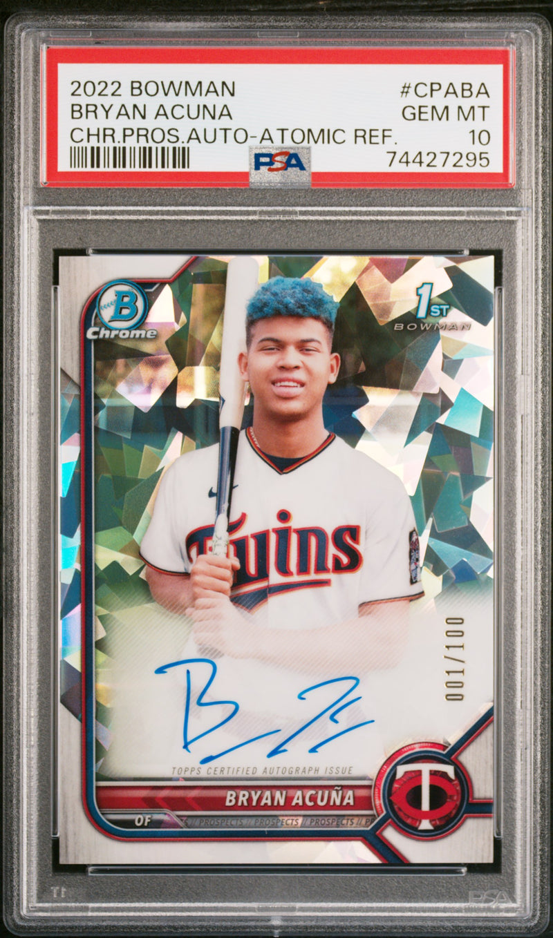 Bryan Acuna 2022 Bowman Chrome 1st Bowman Atomic Refractor Rookie