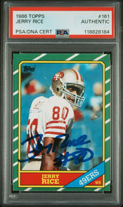 Jerry Rice 1986 Topps #161 Rookie Card IP Autograph PSA Authentic