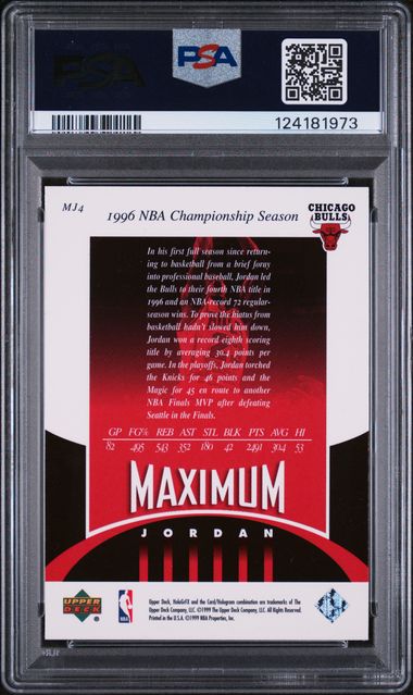 Michael Jordan 1999 Upper Deck Hologrfix Maximum PSA 7