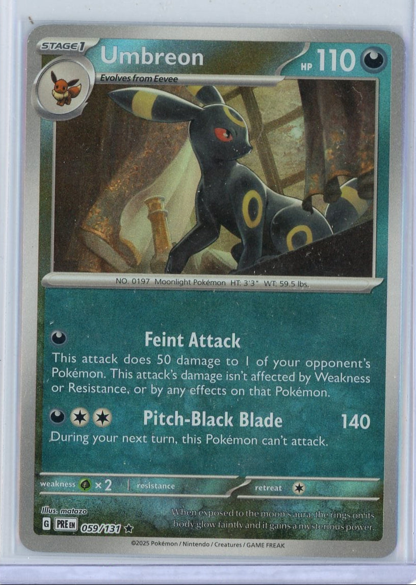 Umbreon Pokémon Prismatic Evolutions Master Ball Holo Foil #059/131