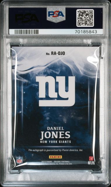 Daniel Jones 2019 Panini Origins Rookie Autographs PSA 9