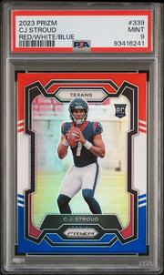 CJ Stroud 2023 Panini Red White & Blue Prizm PSA 9
