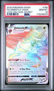 Orbeetle VMAX 2020 Pokemon Vivid Voltage Secret rare #186/185 PSA 10