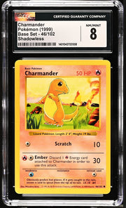 Charmander Pokémon Base Set Shadowless #46/102 CGC 8