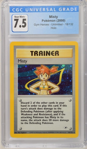 Misty Trainer 2000 Pokemon Gym Heroes rare holo 18/132 CGC 7.5