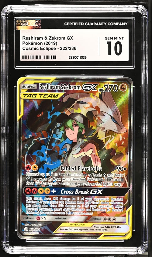 Reshiram & Zekrom GX Pokémon Cosmic Eclipse Alternate Full-Art 