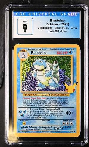 Blastoise 2021 Pokemon Celebrations Classic Coll. rare holo CGC 9