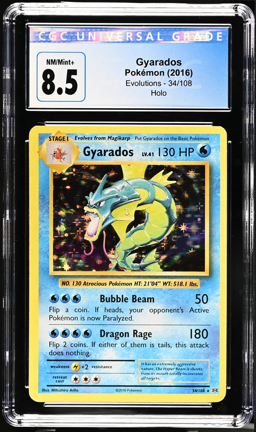 Gyarados 2016 Pokemon Evolutions rare holo CGC 8.5