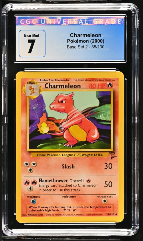 Charmeleon 2000 Pokemon Base Set 2 non holo CGC 7