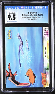 Farewell Pokémon 1999 Topps The First Movie Second Print CGC 9.5